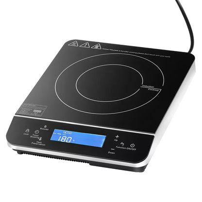 VEVOR Portable Induction Cooktop, 1800W Electric Induction Burner with 9 Temperature Settings, Countertop Induction Hot Plate with 4H Timer
