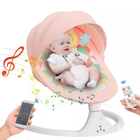 Napei Electric Baby Swing for Infants and Toddlers,with Bluetooth Music , 2 Seat Position, 5 Swing Angles with Gentle Speed