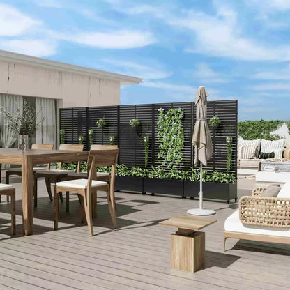 Lirago Iron Arch Mobile Planters Planting Box Trellis for Climbing Plants - 72x35