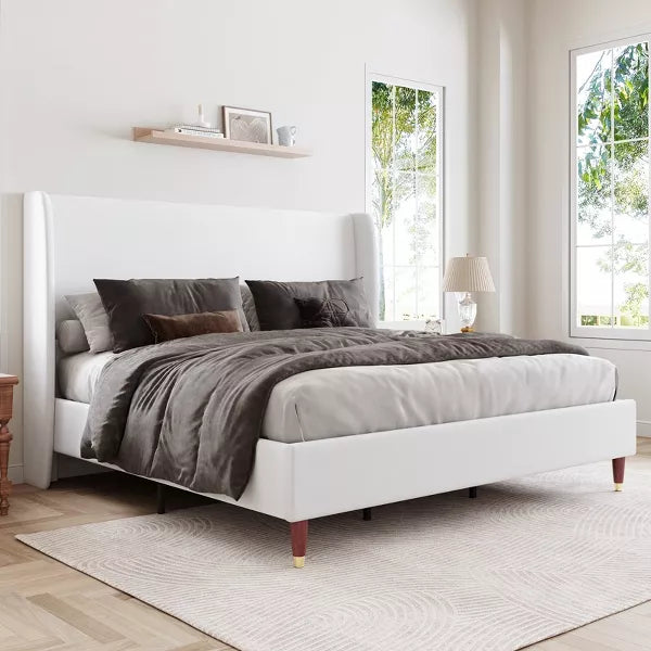 51.2"Bed Frame with High Headboard,Upholstered Bed