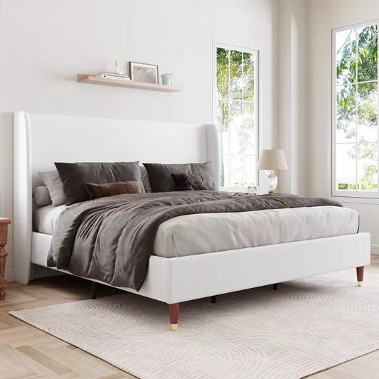 51.2"Bed Frame with High Headboard,Upholstered Bed