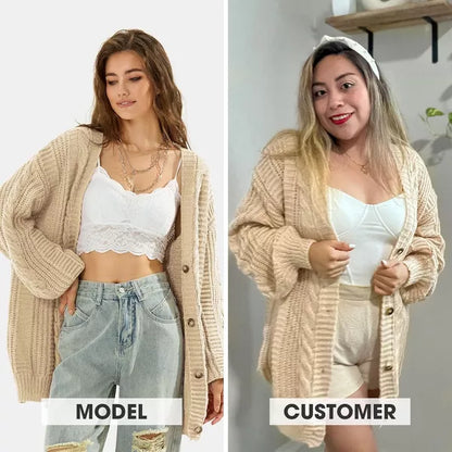 EXLURA Womens 2025 Oversized Cardigan Sweaters Fall Winter Lightweight Soft Knit Cardigan Open Front Button Outwear Coats