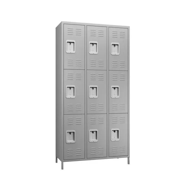 SUXXAN Metal Lockers for Employees School Office Gym Home lockers Storage,9 Doors Lockers with 18 Hooks,Assembly Required