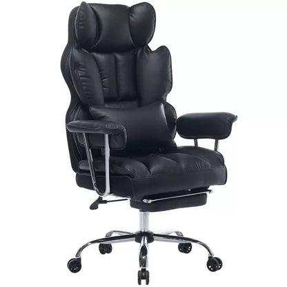 Efomao Ergonomic Desk Office Chair 400LBS, Big and Tall PU Leather Computer Chair, Executive Desk Chair with Footrest and Lumbar Support