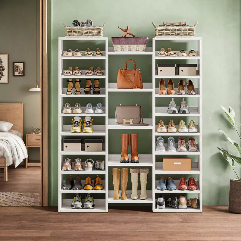 Resenkos Freestanding Shoe Storage Organizer Unit, Wooden Storage Shelf Shoe Rack with 23 Shelves,