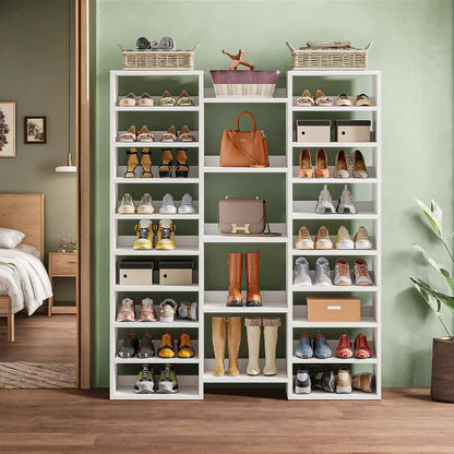 Resenkos Freestanding Shoe Storage Organizer Unit, Wooden Storage Shelf Shoe Rack with 23 Shelves,