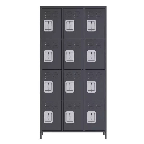 SUXXAN 12 Door Metal Lockers with 12 Hooks for Employees, School, Office, Gym, Home Assembly Required