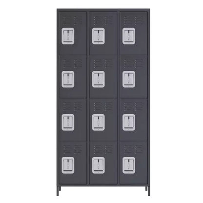 SUXXAN 12 Door Metal Lockers with 12 Hooks for Employees, School, Office, Gym, Home Assembly Required