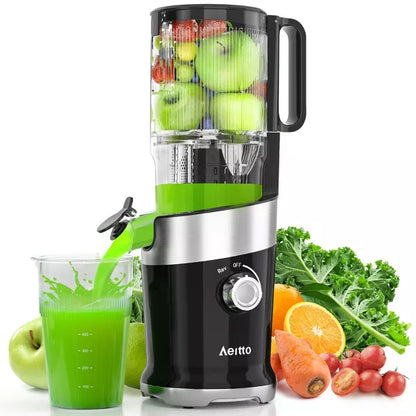 Slow Juicer Machines, Cold Press Juicer 4.9" Extra Large Feed Chute for Whole Fruits and Vegetables & Easy Clean