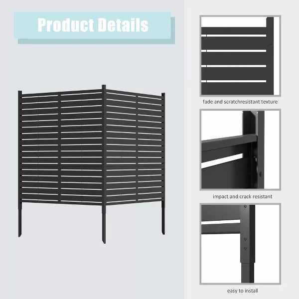 Wooakway 47 x 47 inch Outdoor Privacy Screen Fence Panels, No-Dig Fence Kit for Air Conditioner, Trash Can, Pool Equipment Enclosure