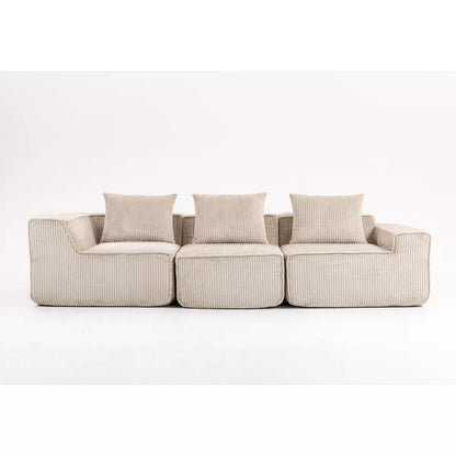 Resenkos Sctional Couches Set, Soft Durable Corduroy Upholstery, Multi-Person Comfort, Easy Maintenance, Cushions Are Vacuum-Compressed,