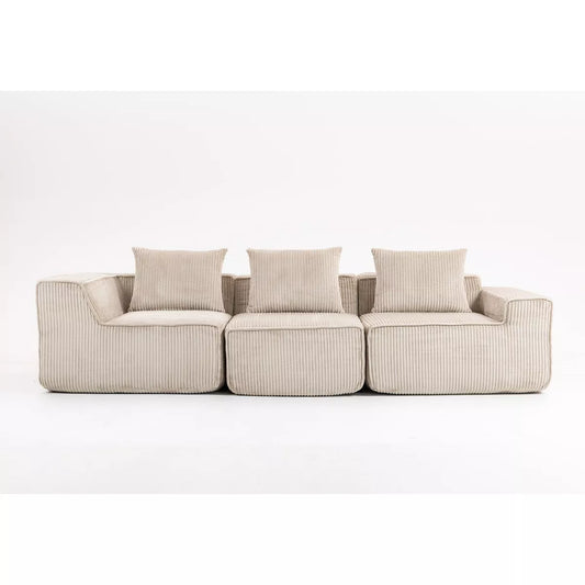 Resenkos Sctional Couches Set, Soft Durable Corduroy Upholstery, Multi-Person Comfort, Easy Maintenance, Cushions Are Vacuum-Compressed,