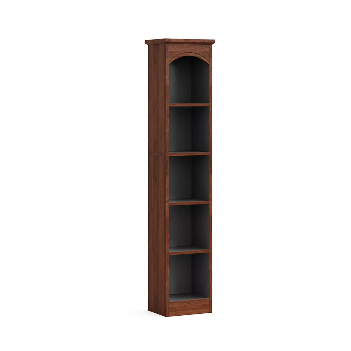 Resenkos Bookshelf, Bookcase Standing Shelf Unts,70.9" Narrow Bookcase, 5-Tier Cube Bookshelf Display Rack with Storage,Walnut &