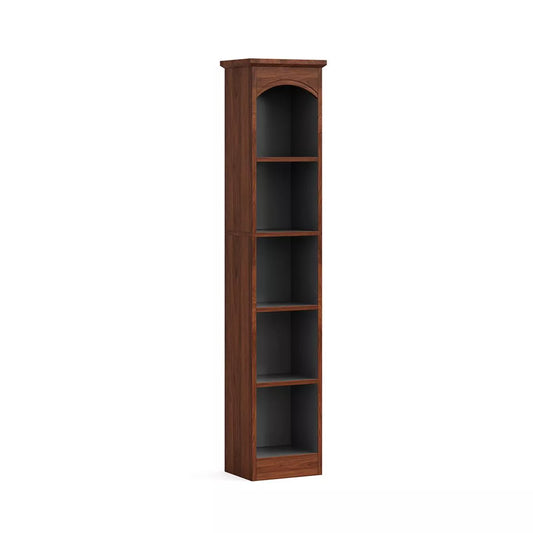 Resenkos Bookshelf, Bookcase Standing Shelf Unts,70.9" Narrow Bookcase, 5-Tier Cube Bookshelf Display Rack with Storage,Walnut &