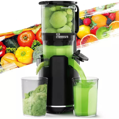 Ecoself Cold Press Juicer – 5.3" Large Feed Chute, 1.7L Capacity, Slow Masticating Juicer for Maximum Nutrients, Easy to Clean Juicer Machine (Black)