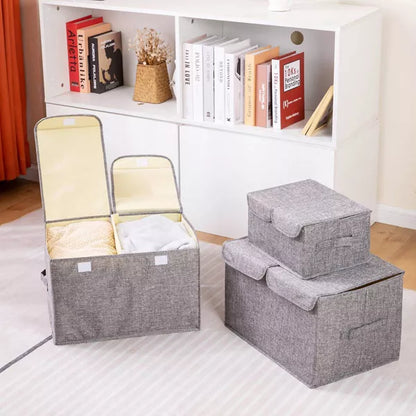 VUSIGN 8.8''X11.2'' Wardrobe Flip-Top Storage Box with Dual Lid Small Dark Gray