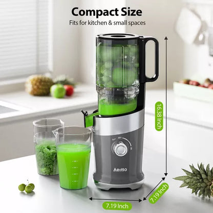 Slow Juicer Machines, Cold Press Juicer 4.9" Extra Large Feed Chute for Whole Fruits and Vegetables & Easy Clean