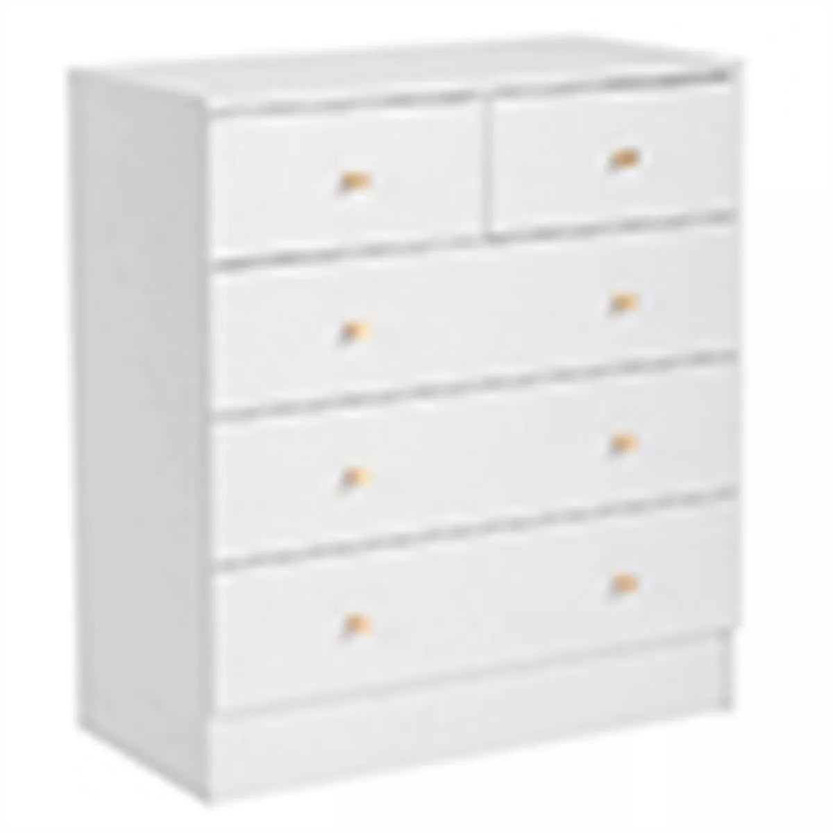 Resenkos 5-drawer Storage Dresser Chest, Wood Chest of Drawers, Modern Chest Organizer for Entryway, Hallway, Office, White