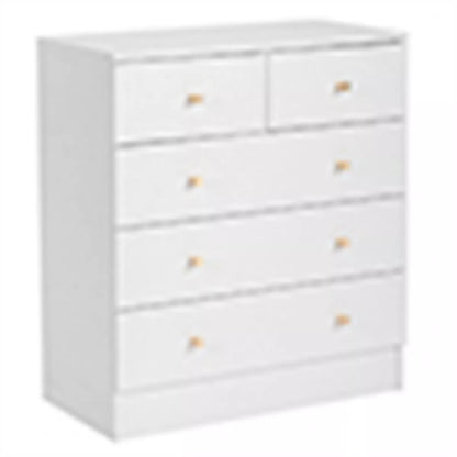 Resenkos 5-drawer Storage Dresser Chest, Wood Chest of Drawers, Modern Chest Organizer for Entryway, Hallway, Office, White