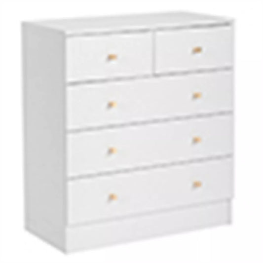 Resenkos 5-drawer Storage Dresser Chest, Wood Chest of Drawers, Modern Chest Organizer for Entryway, Hallway, Office, White