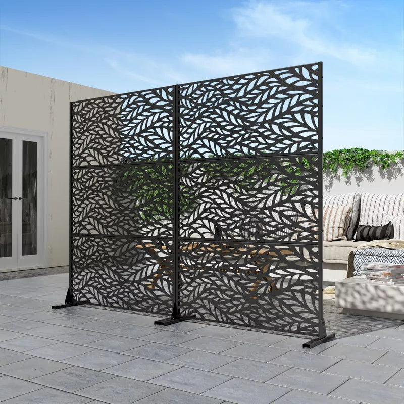 PexFix Modern Outdoor Screen Privacy Screen in Leaf Patterns Wall Decal