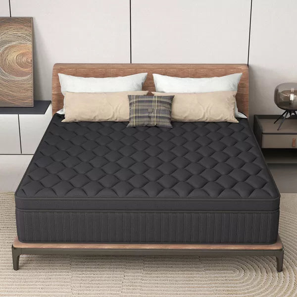 CHEVNI 12-14 Inch Mattress in a box Hybrid Spring Memory Foam Medium Firm Black