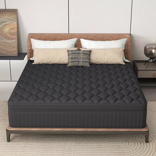 CHEVNI 12-14 Inch Mattress in a box Hybrid Spring Memory Foam Medium Firm Black