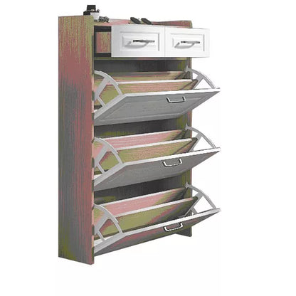 Resenkos Yardi Yard Shoe Cabinet with 3 Doors and 2 Drawers, 5-Drawers Dresser with Metal Handles, Large Space for Storage, 49.22 inch High Cabinet