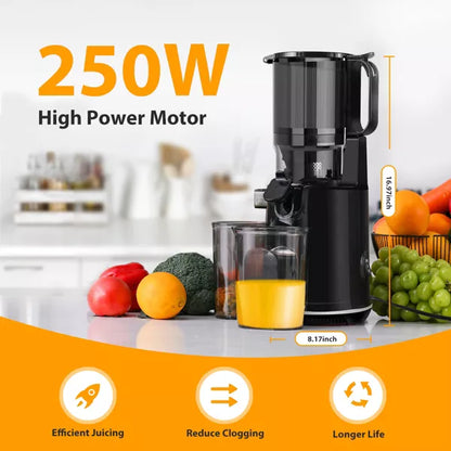 Aeitto Max5 Masticating Juicer, Cold Press Juicer Machines with 5.3" Large Feed Chute,1.7L Large Capacity, 250W Whole Slow Juicer