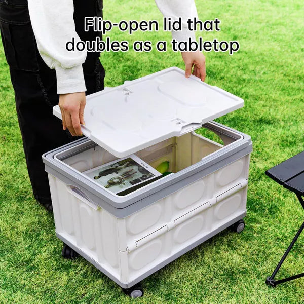 VUSIGN 11.6''X20.8'' Crates with Swivel Wheels Light Beige