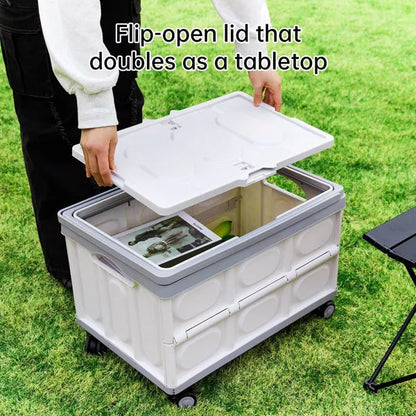 VUSIGN 11.6''X20.8'' Crates with Swivel Wheels Light Beige