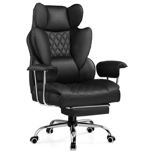 GTRACING Big and Tall Chair, Ergonomic Office Chair, Outward Fixed Soft Armrests and Footrest
