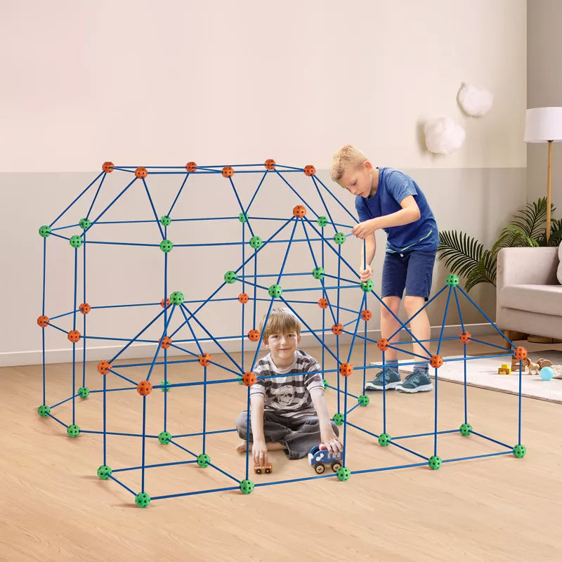 VEVOR Fort Building Kit for Kids,180PCS STEM Building Toys, Educational Gift for 4 5 6 7 8+ Year Old Boys & Girls,Indoor Outdoor Play Tent Builder