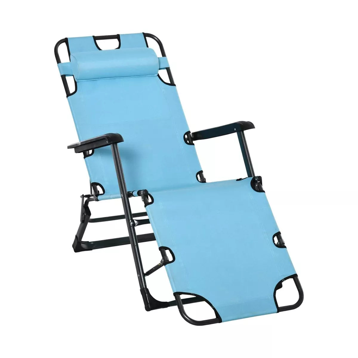 Resenkos Lounge Chair Outdoor, Patio Lounge Chair,Folding Chaise Lounge Chair for Outside, 2-in-1 Tanning Chair with Pillow & Pocket, Red