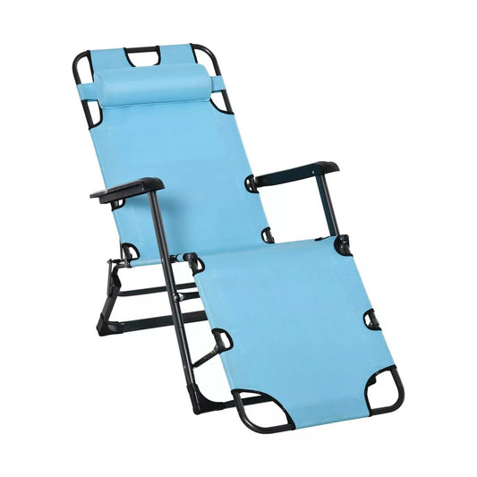 Resenkos Lounge Chair Outdoor, Patio Lounge Chair,Folding Chaise Lounge Chair for Outside, 2-in-1 Tanning Chair with Pillow & Pocket, Red