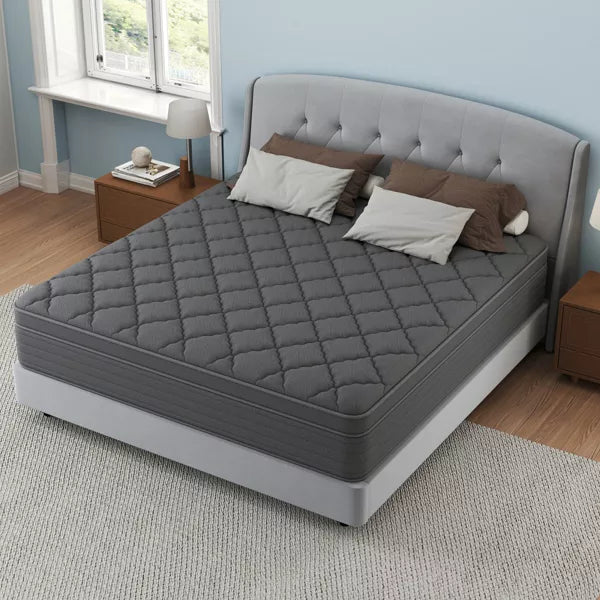 CHEVNI 12-14 Inch Mattress in a box Hybrid Spring Memory Foam Medium Firm Gray