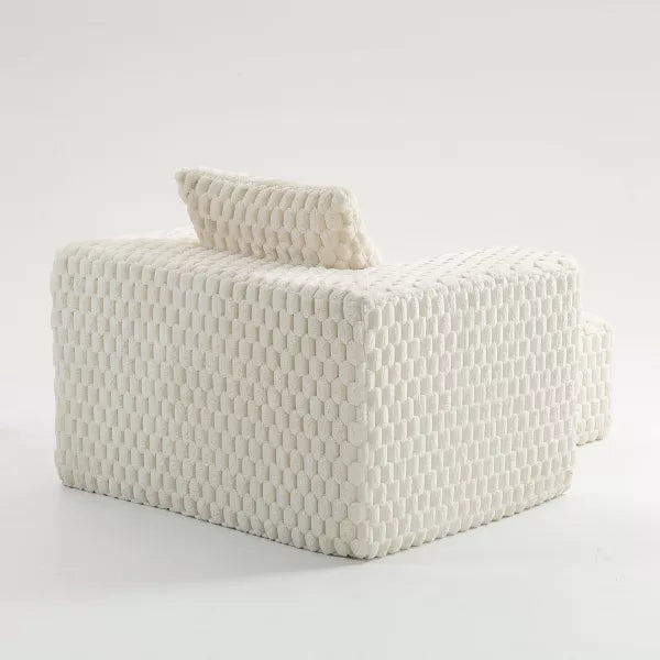 Resenkos Corduroy Single Sofa, Durable Texture, Vertical Ribbed, All-Compressed Design, For Bedroom Living Room, Home Offices,