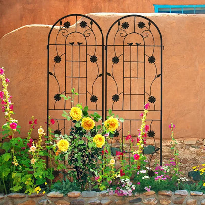 Wooakway 2 Pack Metal Garden Trellis 71" x 19.7" Rustproof Trellis for Climbing Plants Outdoor Flower Support