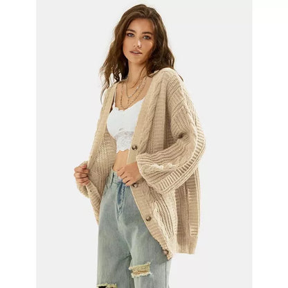 EXLURA Womens 2025 Oversized Cardigan Sweaters Fall Winter Lightweight Soft Knit Cardigan Open Front Button Outwear Coats