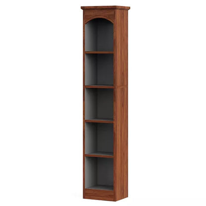 Resenkos Bookshelf, Bookcase Standing Shelf Unts,70.9" Narrow Bookcase, 5-Tier Cube Bookshelf Display Rack with Storage,Walnut &
