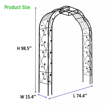 Wooakway Garden Arch Steel Arbor Wedding Garden Decoration Climbing Plants