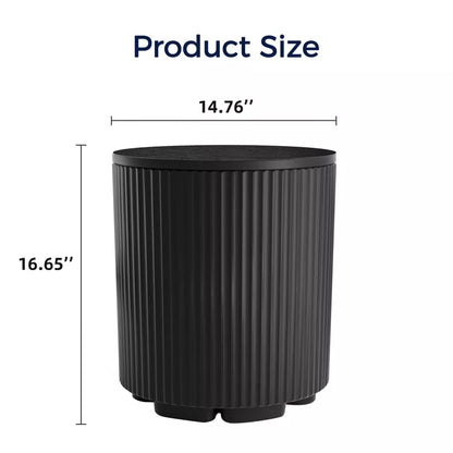 GlasFlength Large Capacity Ice Bucket with Lid, Portable Ice Bucket Cooler with Table Top, Outdoor Drink Cooler Bar, Black 14.76"