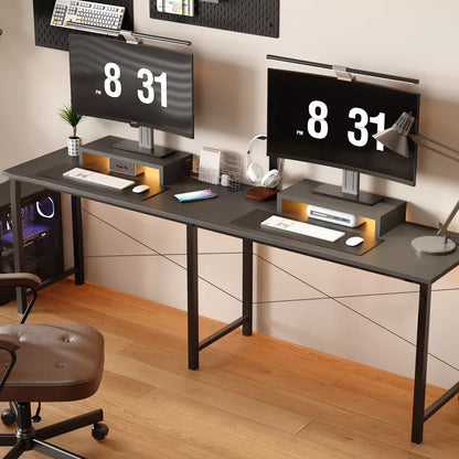 GTRACING Gaming Desk, L-Shaped Computer Office Desk, Movable Monitor stand