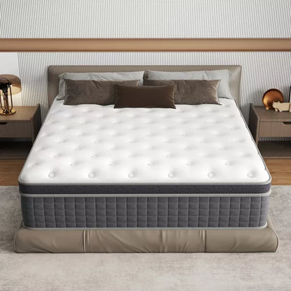 CHEVNI 10/12/14 Inch Mattress in a box Hybrid Spring Memory Foam Medium Firm