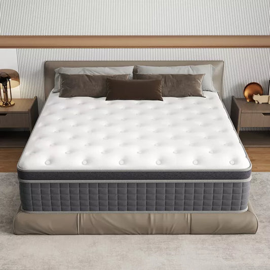 CHEVNI 10/12/14 Inch Mattress in a box Hybrid Spring Memory Foam Medium Firm