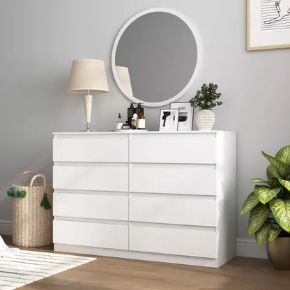 Resenkos Mid Century Modern 8 Drawer Dresser for Bedroom with Hidden Handle