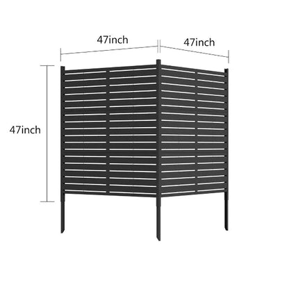 Wooakway 47 x 47 inch Outdoor Privacy Screen Fence Panels, No-Dig Fence Kit for Air Conditioner, Trash Can, Pool Equipment Enclosure