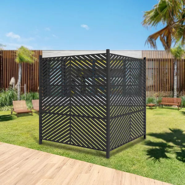Wooakway 47 x 47 inch Outdoor Privacy Screen Fence Panels, No-Dig Fence Kit for Air Conditioner, Trash Can, Pool Equipment Enclosure
