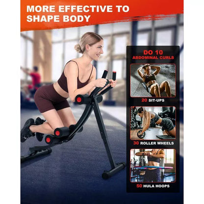 GIKPAL Foldable Ab Machine, Ab Workout Equipment for Home Gym,Core & Abdominal Trainer Fitness Equipment Max 440lbs