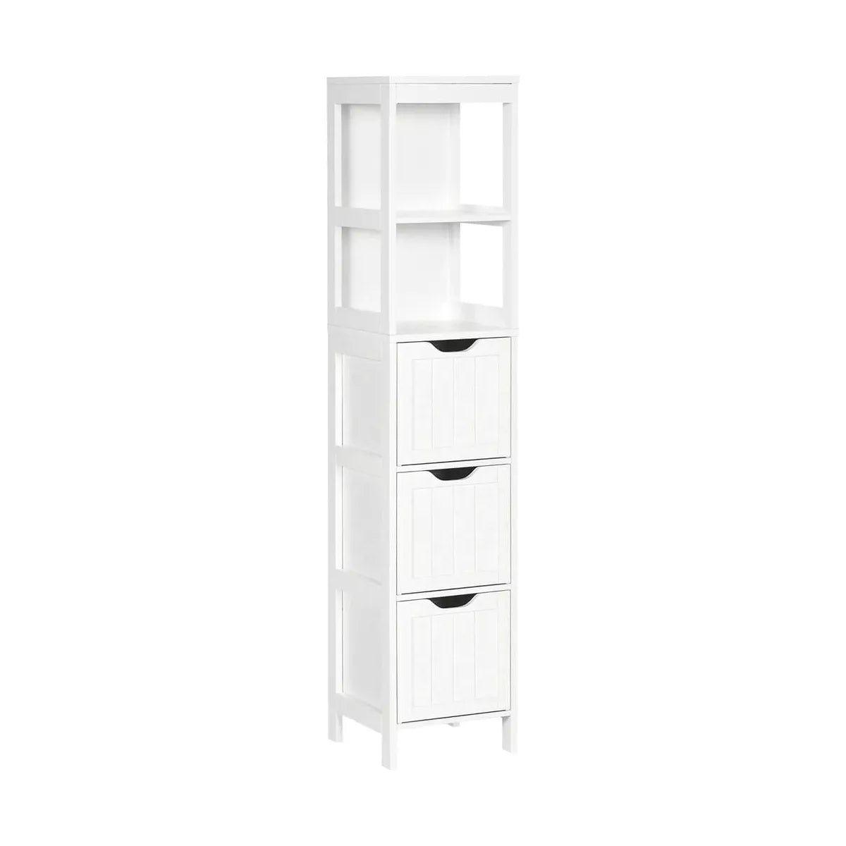 Resenkos Toilet Storage Cabinet, Bathroom Storage Cabinet,Tall Bathroom Cabinet, Narrow Floor Cabinet with 3 Drawers and 2 Open Shelves, White